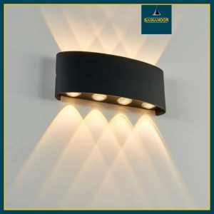 نمای روبروی چراغ دیواری دکوراتیو مدل قطاری دوطرفه ZFR