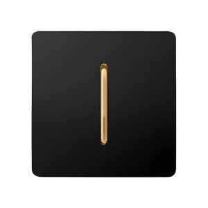کلید تبدیل کریستال مشکی طلایی آسیا با طراحی مدرن و لوکس، مناسب برای فضاهای مسکونی و اداری.