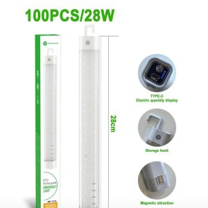نمای جلو چراغ اضطراری شارژی DP-7173 با بدنه پلاستیکی و پورت TYPE-C
